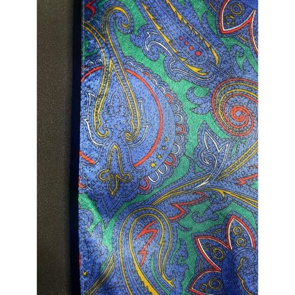 Fredericks of Hollywood Vintage Black Robe Blue Paisley Print No Belt One Size - Picture 7 of 8